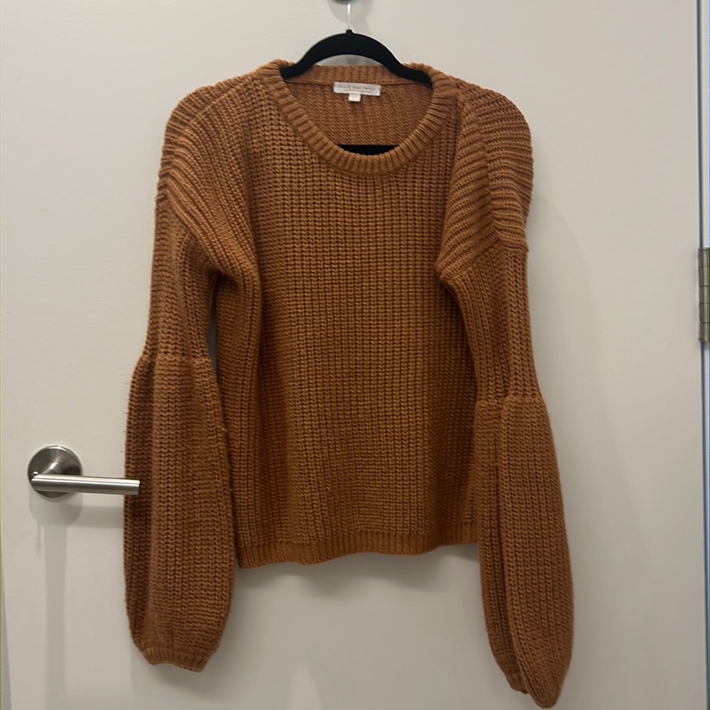 Rust orange balloon sleeve sweater